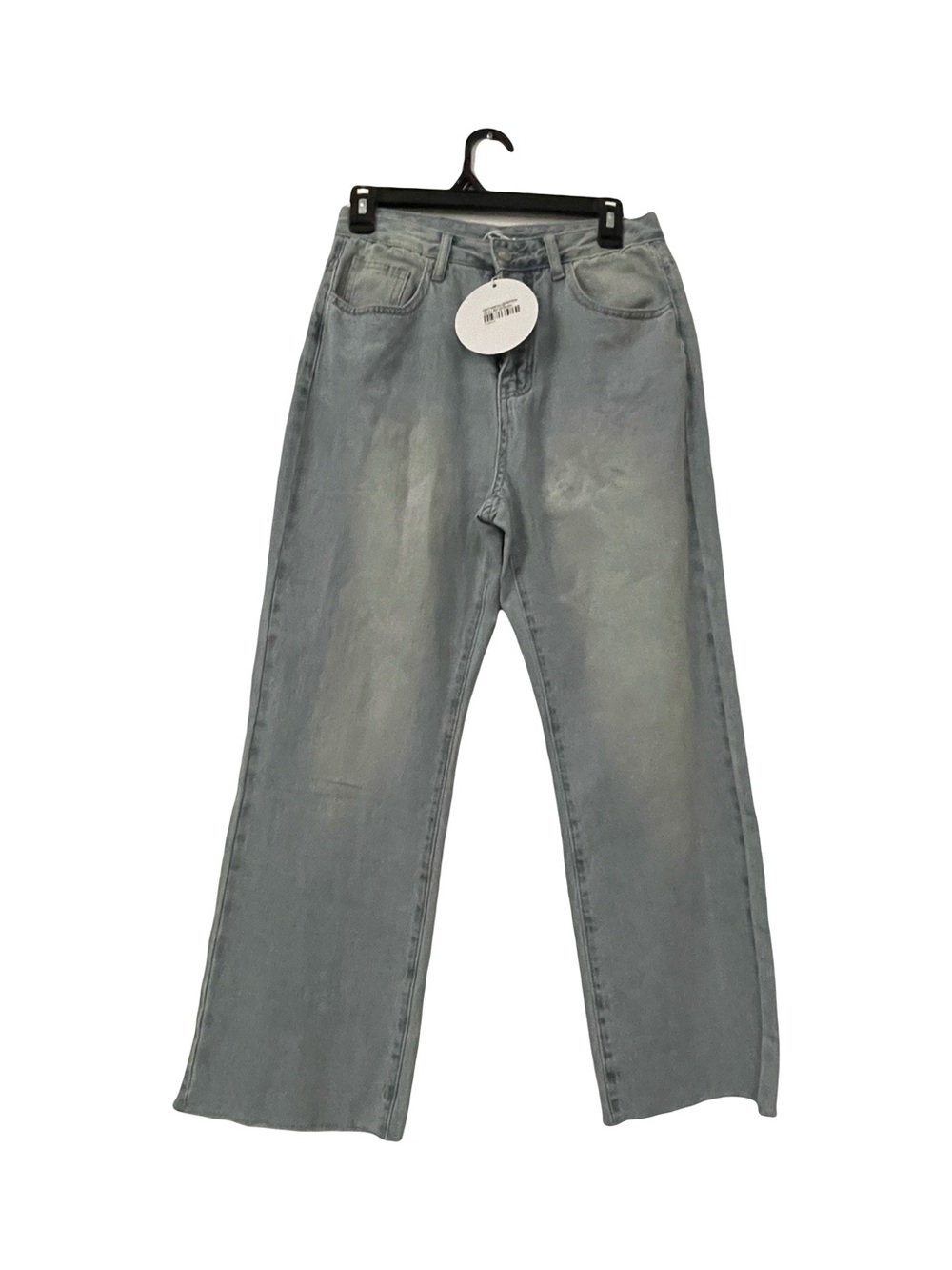 Princess Polly Light Blue Cropped Straight Jeans